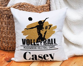 Custom Volleyball Pillow, Personalized Volleyball Pillow, Custom Throw Pillow, Custom Name Pillow, Gift for Volleyball Player, Grandkid Gift