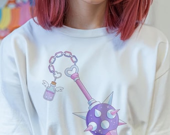 Magical Girl Mace T-Shirt, Kawaii Fairy Kei Pastel Goth Tee