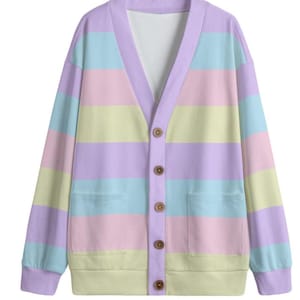 Pastel Rainbow Cardigan Yume Kawaii Fashion Fairy Kidcore Sweater Harajuku Pastel Goth Gift For Her