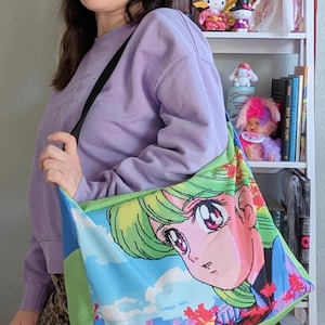 Pixel Anime Girl Y2K Shoulder Handbag Crossbody Purse