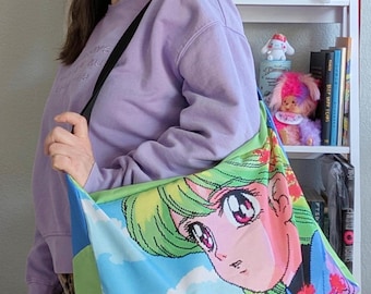 Pixel Anime Girl Y2K Shoulder Handbag Crossbody Purse