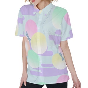 Yume Kawaii Shirt, Fairy Kei, Kawaii Hawaiian Shirt, Kawaii Button Up Shirt, Harajuku Shirt, Pastel Kawaii Blouse, Kawaii Clothing