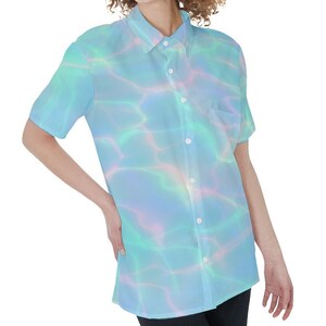 Water Ripple Button Water Ripple Button-up Shirt: Unisex Aesthetic, Lightweight Fabric - Etsy