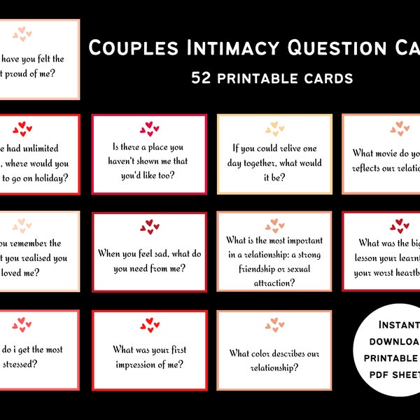 Printable Couples Conversation Cards Etsy