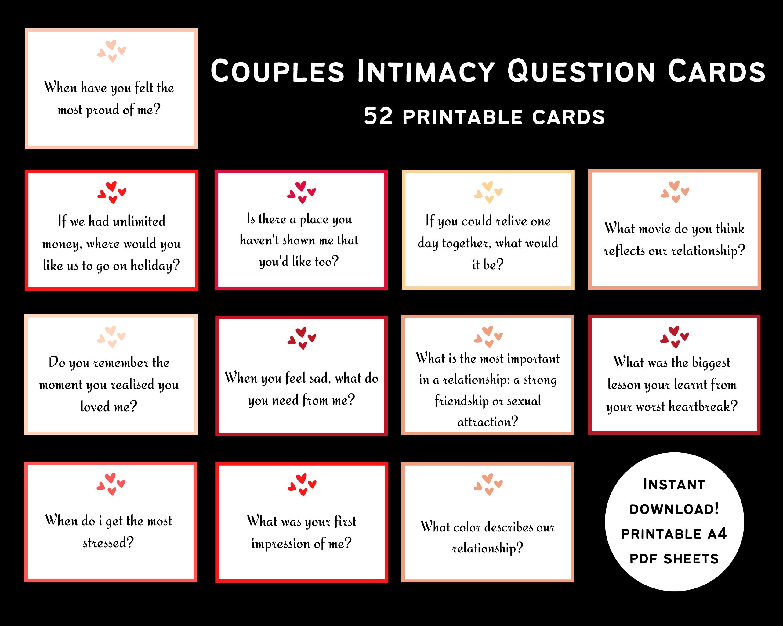 SEXPECTATIONS - Baraja de cartas – Iniciadores de conversación para parejas  – 52 preguntas sobre intimidad – Divertido juego de cartas de viaje de