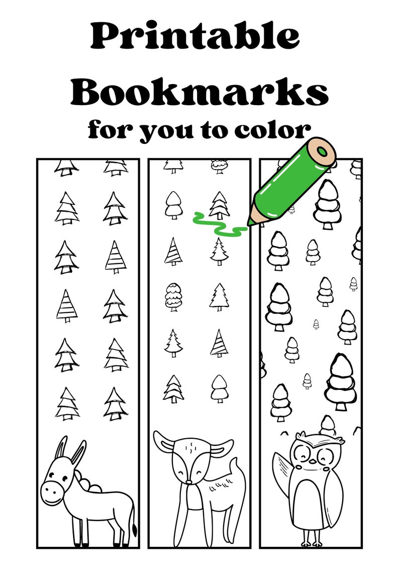 Printable Colouring Bookmarks for Kids & Adults Download | Woodland ...