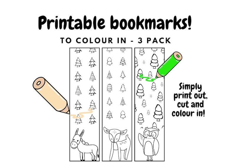 Printable Colouring Bookmarks for Kids & Adults Download | Woodland ...