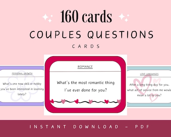 Funny Game For Couples - 250 Conversation Starter Cards - Romantic & Hilarious Questions For Date Night To Improve Communication