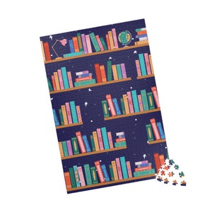 Bookcase Puzzle | Perfect Gift for Book Lovers | 252, 520, or 1014 pieces