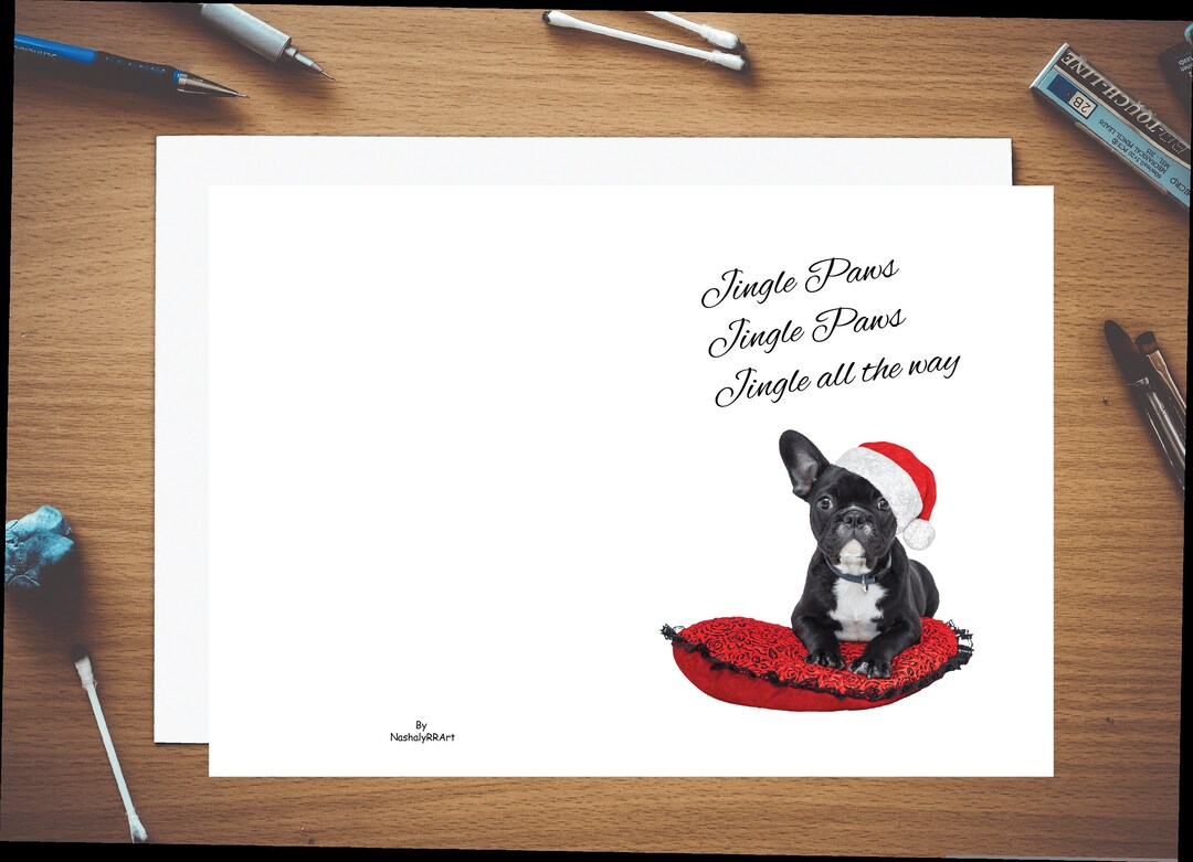 Christmas Dog Card | Printable | PDF Christmas Card | Print at Home ...