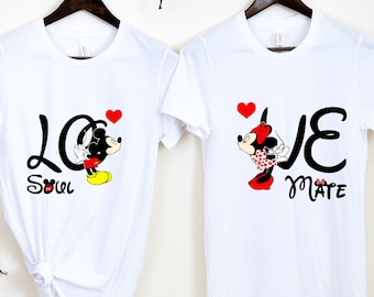 Disney SoulMate Couple Shirt, Mickey and Minnie Disney Shirt, Disney Couple Shirt, Disney Matching Shirts, wedding party Tee, Honeymoon T