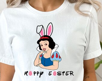 Camisa blanca como la nieve de Pascua, Camisa de Pascua blanca como la nieve de la princesa, camiseta de Pascua de la princesa de Disney, camisa de princesa de Pascua, princesa de Disney Pascua