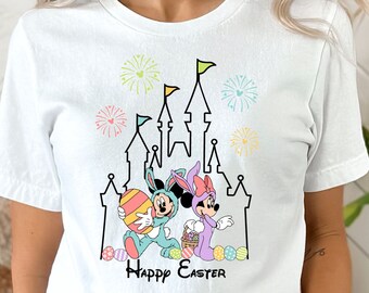 Minnie and Mickey Easter shirt, Disney Easter castle shirt, Disney Easter shirt, Minnie and Mickey bunny shirt