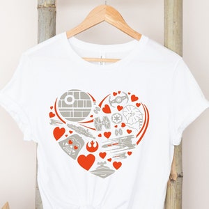 Camiseta de San Valentín de Star Wars: Camiseta con gráfico de corazón