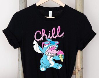 Stitch Chill T-shirt: Funny Summer Ice-Cream Tee