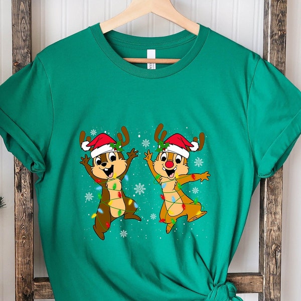 Chip and Dale Christmas Shirt, Chip N Dale lights Shirt, Double Trouble Shirt, Disney Family Christmas Shirt