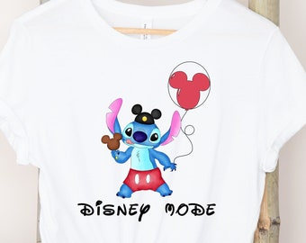 Stitch Disney Mode T-Shirt, Stitch Cute Disney shirt, Disney Vacation Shirts, Couple Matching Shirts, Disney Trip Shirt.