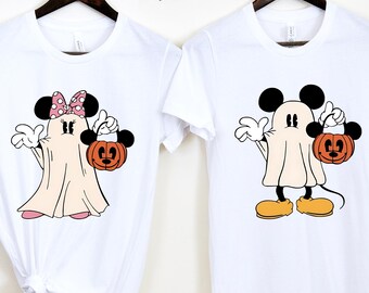 Mickey and Minnie Ghost Halloween Shirt - Comfort Colors Spooky Tee