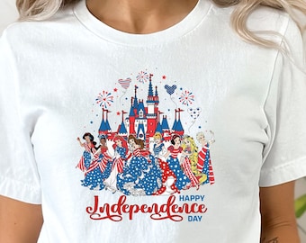 Camisa de princesa del 4 de julio, Día de la Independencia de la princesa de Disney, camiseta del 4 de julio de la princesa de Disney.