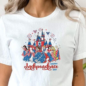 Camisa de princesa del 4 de julio, Día de la Independencia de la princesa de Disney, camiseta del 4 de julio de la princesa de Disney.