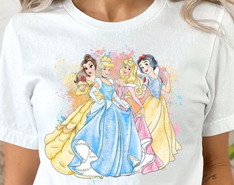 Disney Princess Shirt, Disney Princess Watercolor Tee, Disney Girl Trip, Princess Shirt.