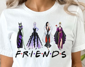 Camiseta de amigos villanos: Maléfica, Cruella, Úrsula, Reina Malvada