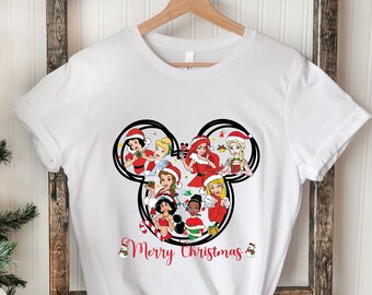 Disney Princess Castle Christmas Shirt, Disney Christmas Shirt, Disney Watercolor Princess Christmas Castle Shirt, Disney Christmas Shirt.