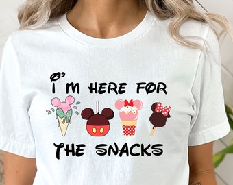 Snacks Disney shirt, Here For The snacks Tee, Snacking around the world Disney Tee.