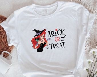 Princess Ariel Halloween Shirt, Witches Halloween Tee, Disney Princess Tee, Disney Halloween Tee, Disney Trip Tee, Halloween Gift for Girls