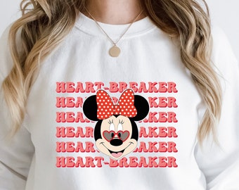 Minnie Valentine day Sweatshirt, Disney Valentine Sweatshirt,Minnie Valentine Sweat,Cut Disney Valentine Hoodie, Disney Valentine Hoodie.