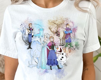 Chemise La reine des neiges, chemise La reine des neiges disneyworld, chemise La reine des neiges Disney, T-shirt Princesse Elsa Disney, chemise La reine des neiges Elsa Anna.