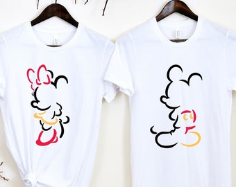 Vintage Mickey and Minnie Shirt, Mickey Sketch Shirt, Minnie Sketch Shirt, Disneyldn Shirt, Disney Couple Shirt, Vintage Mickey and Minnie