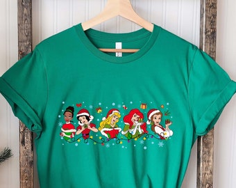 Camiseta de Navidad de princesa, camiseta de castillo de Navidad de princesa Disney, camiseta de castillo de Navidad, camiseta de Navidad de Disney.