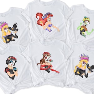 Princess Halloween Shirts,Princess Skull Shirts, Disney Princess  Spooky Shirt, Disney Halloween  Shirts