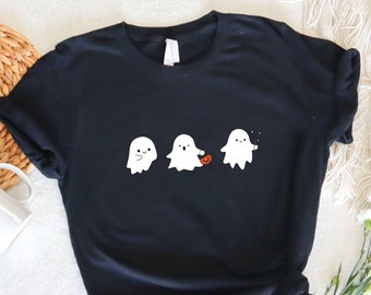 Süßes Geister T-Shirt, Geister T-Shirt, Halloween T-Shirt für Frauen, Lustiges Halloween Shirt, Halloween Party Shirt, Mini Ghost Tee