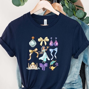 Jasmine Disney Shirt, Jasmine Coquette bow T-shirt, Alladin Princess Shirt, Cute Jasmine Tee.