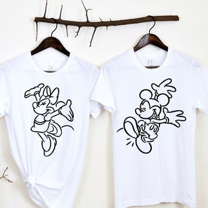 Vintage Mickey and Minnie Shirt, Mickey Sketch Shirt, Minnie Sketch Shirt, Disneyldn Shirt, Disney Couple Shirt, Vintage Mickey and Minnie