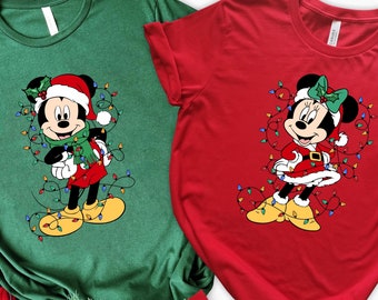Disney Micky Minnie Weihnachten Shirt, benutzerdefinierte Disney Familie Weihnachten Shirt, Mickey Weihnachten, Weihnachten Familienshirt, Disneyland Weihnachten