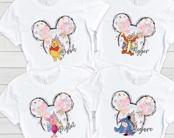 Camisa Winnie The Pooh, Piglet, Camisa Tigger Eeyore, Camisa The Pooh, Luna de miel de Disney, Camisa de la familia Disney, Camisa Disney Trip 2024