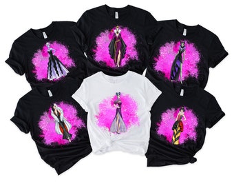 Camiseta de moda de villanos: Maléfica, Cruella, Úrsula, Reina Malvada