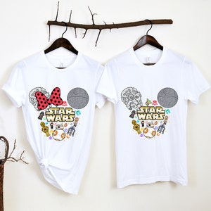 Camiseta de pareja de Star Wars: camisetas vacacionales a juego de Mickey y Minnie
