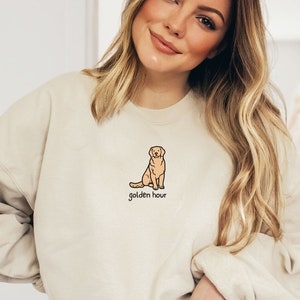 Golden Hour Sweatshirt, Golden Retriever Crewneck, Hond Moeder Sweatshirt, Hond Moeder Cadeau, Hond Mama Crewneck, Leuke Golden Retriever Shirt