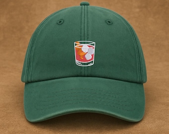 Sombreros vintage para cócteles, gorra de béisbol bordada para cóctel Negroni, sombreros para amantes de los cócteles, regalo para camareros, gorra para amantes de las bebidas, sombreros de verano