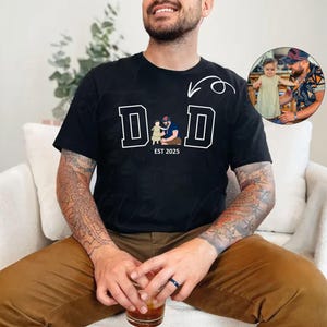 Personalised Dad Shirt, Portrait from Photo, Father’s Day Gifts, Custom Family Portrait Shirt, Photo Shirts, Dad Gifts, Father&#39;s Day Gifts