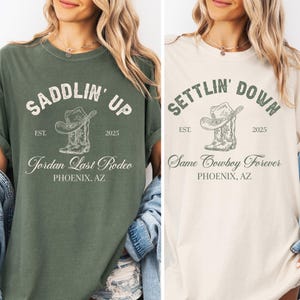 Custom Last Rodeo Bachelorette Shirt, Personalised Name Cowboy Forever Bachelorette Party Tees, Cowgirl Bridal Party Shirts, Bridesmaid Gift
