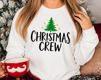 Christmas Crew Sweatshirt, Family Matching Christmas Tree Sweater, Festive Holiday Pullover, Winter Season Group Jumper, Christmas Gift Idea