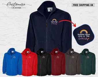 Custom Rainbow Embroidered Jacket, National Healthcare Worker Uniform, Personalised Nurse Fleece, Thank You Doctors Gift, New Nurse Gift