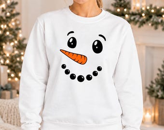Distressed Snowman Christmas Sweatshirt, Vintage Snowman Crewneck Sweater, Festive Holiday Printed Jumper, Winter Season Tops, Xmas Presents