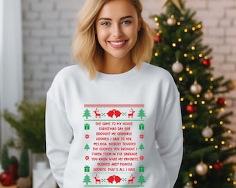 Sweat-shirt de Noël moche ménagères, pull de Noël She Brought Me