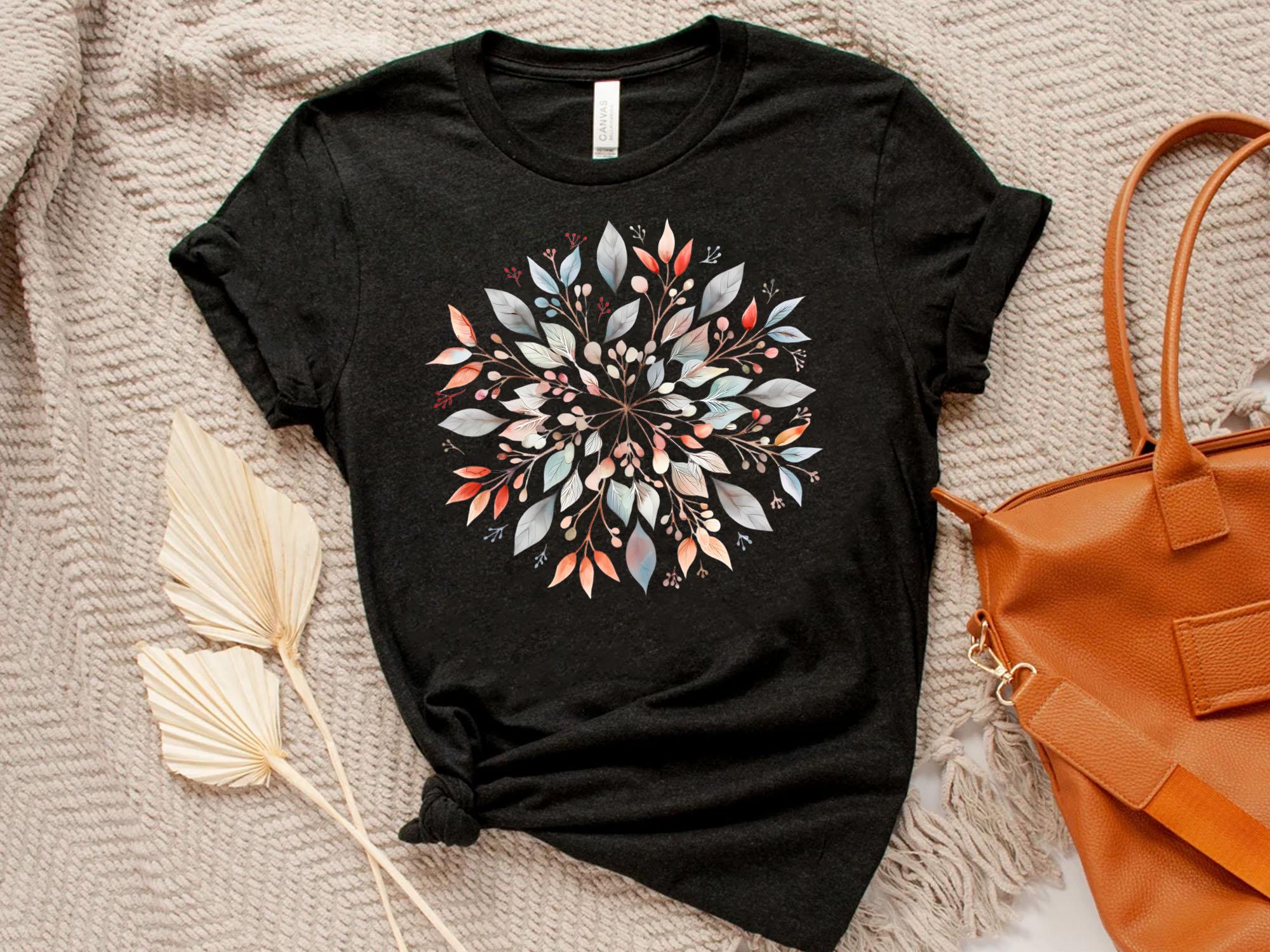 Floral Mandala T-Shirt, Mandala Flowers Shirt For Her, Boho Chic Tees, Gifts for Her, Yoga Shirt, Spiritual Flower Tshirt, Flower Lover Gift